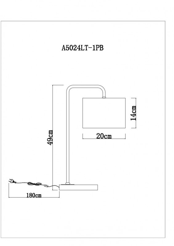 настольная лампа arte lamp a5024lt-1pb