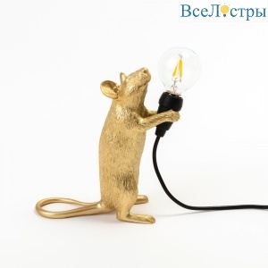 Настольная лампа Mouse Lamp Standing GOLD USB Seletti
