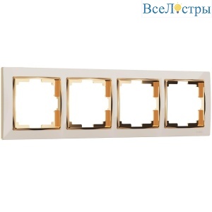 Рамка на 4 поста Werkel Snabb слоновая кость/золото W0041932 4690389160929