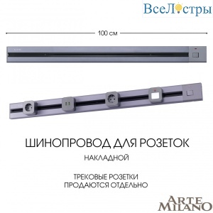 Накладной шинопровод с выключателем Arte Milano Am-track-sockets 385201TOB/100 Grey