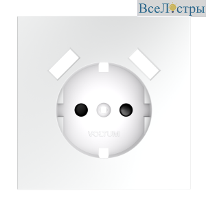 Накладка для розетки с заземлением и защитными шторками, с USB A+A Voltum S70 (белый матовый) VLS000902