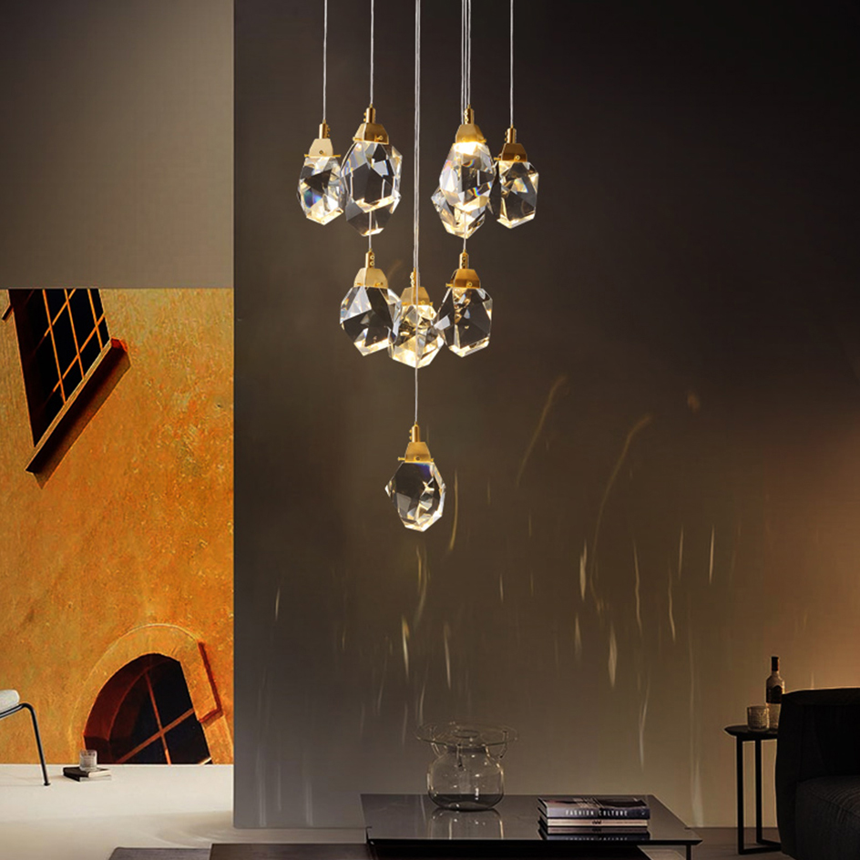 подвесной светильник delight collection crystal rock md-020b-11 gold