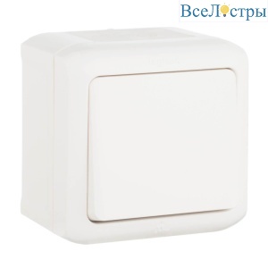 Выключатель одноклавишный кнопочный Legrand Quteo 6A 250V IP44 белый 782305