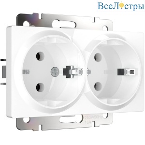 Розетка двойная с заземлением Werkel белый W1172001 4690389155352