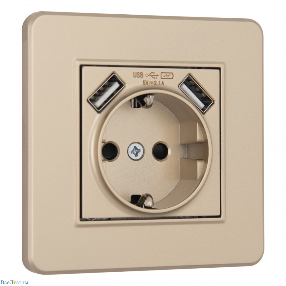 розетка arte milano set16-1-47-1 shampan