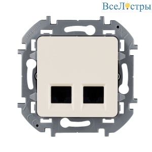 Розетка компьютерная двойная RJ45 Legrand Inspiria 673836