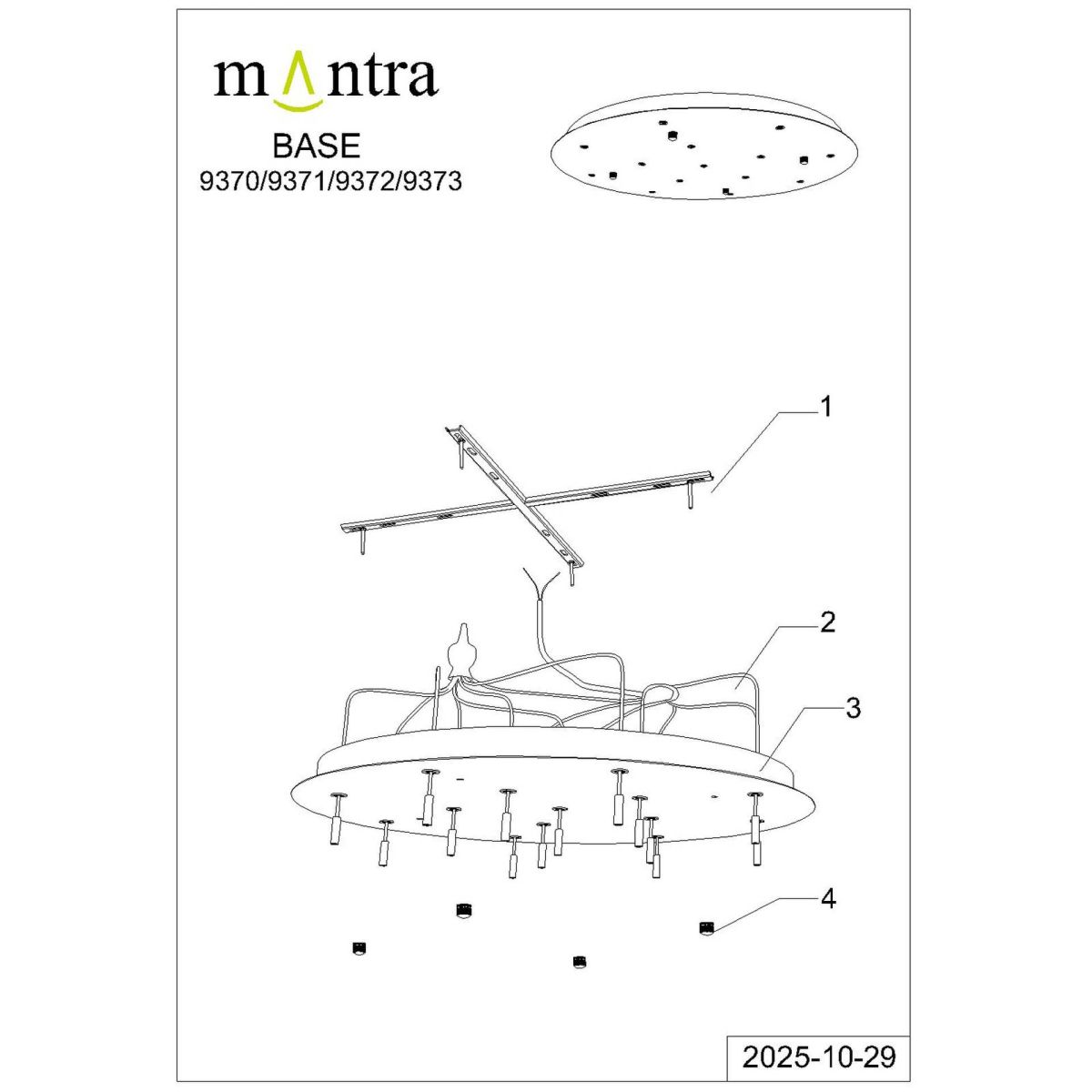 основание потолочное 14l mantra modular light florones 9370
