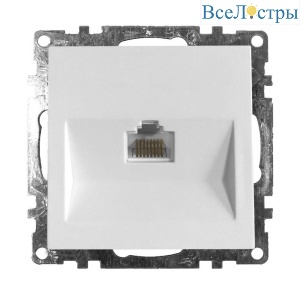 Розетка компьютерная RJ-45 Stekker Катрин белый GLS00-7107-01 39305