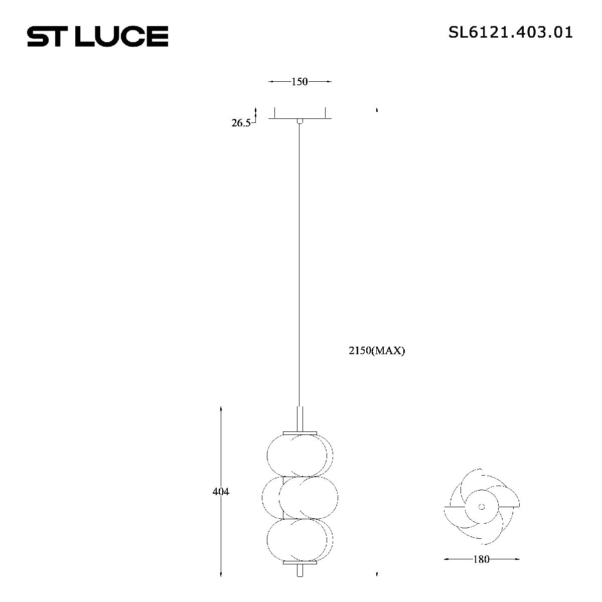 подвесной светильник st luce talisman sl6121.403.01