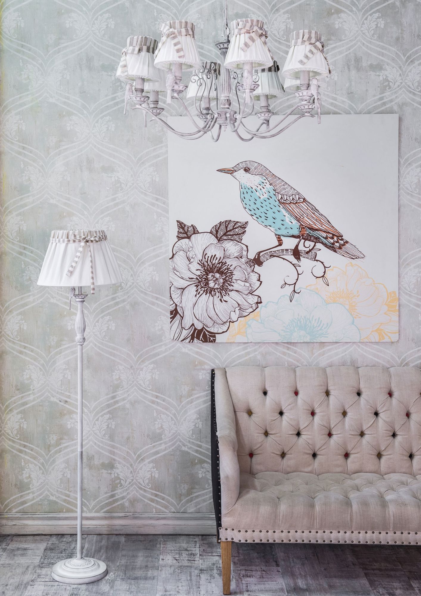 торшер maytoni bird arm013-22-w