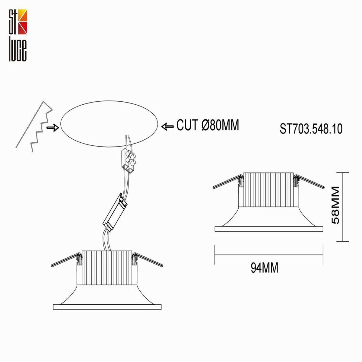 встраиваемый светодиодный светильник st luce st703.548.10