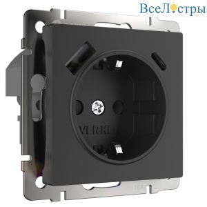 Розетка с быстрой зарядкой USB Type A+С белая W1171708 4690389176449