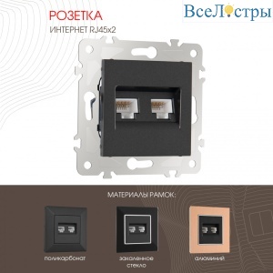 Розетка двойная RJ45 Arte Milano 203.45-2.black