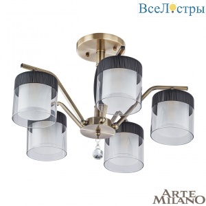 Люстра на штанге Arte Milano Napoli 332646/5 AB+BK