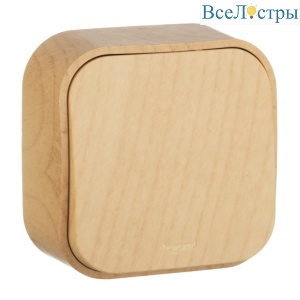 Переключатель одноклавишный на 2 направления Legrand Quteo 10A 250V дерево 782264