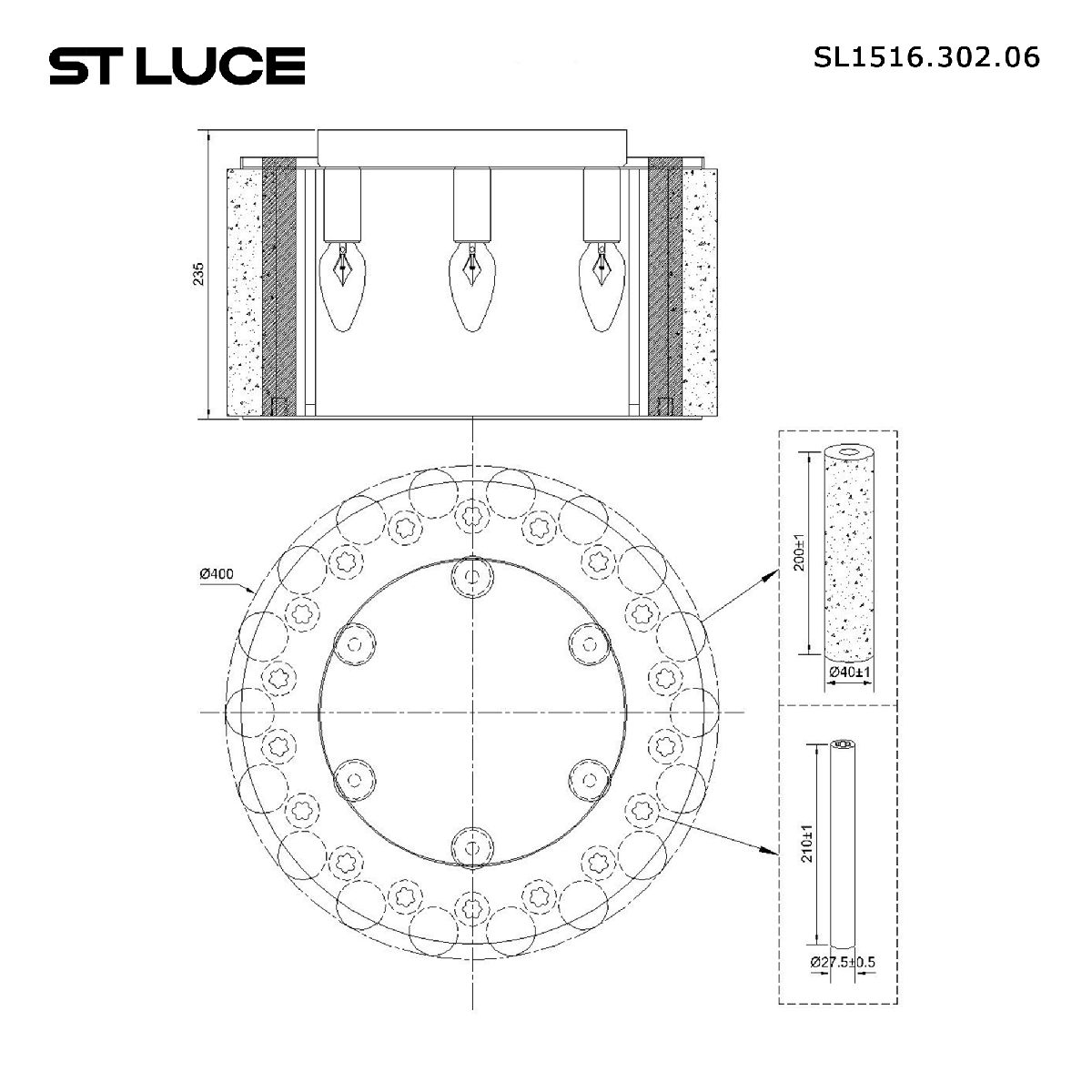потолочная люстра st luce delight sl1516.302.06