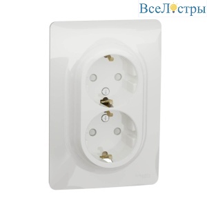 Розетка двойная Schneider Electric Unica New с/з со шторками NU206718