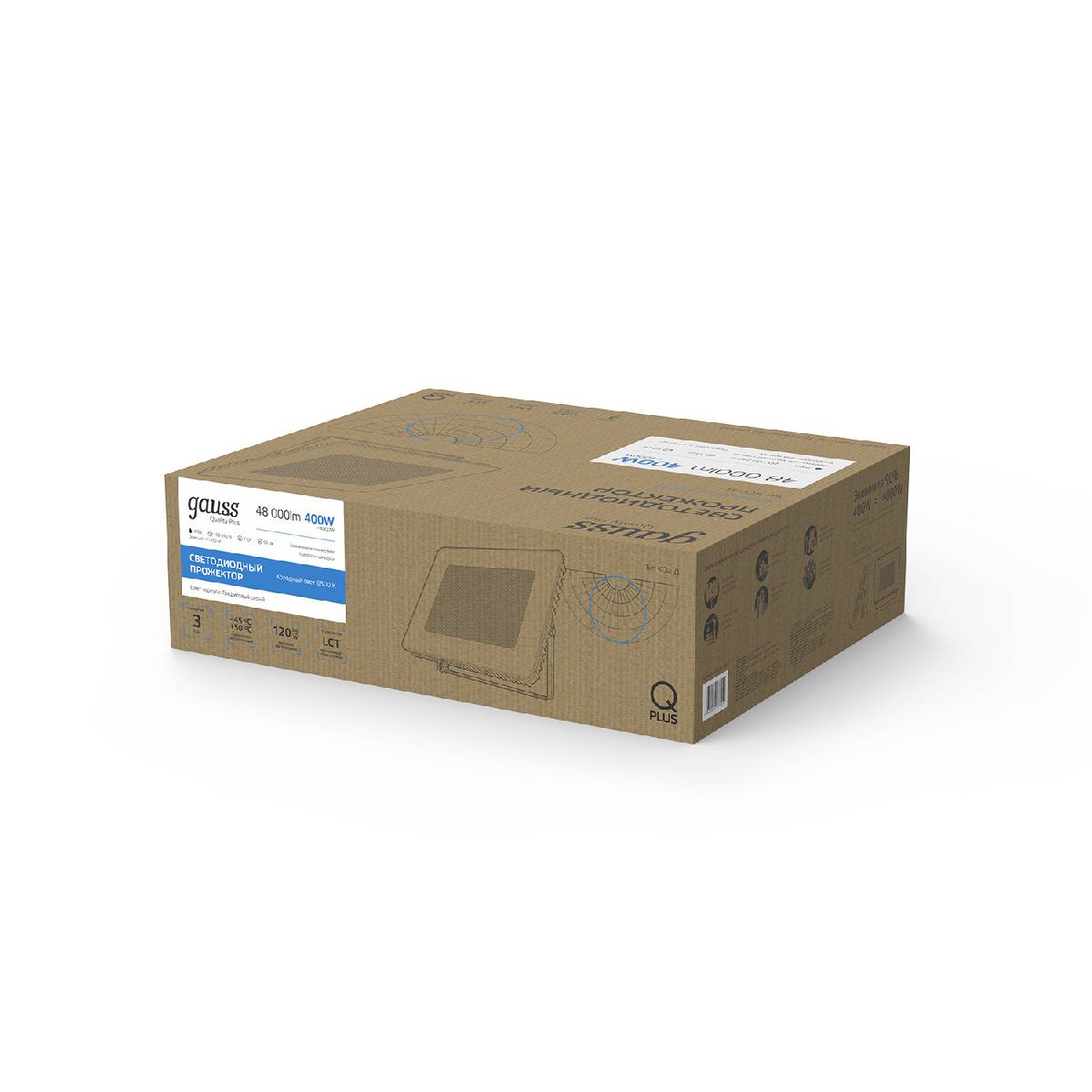 прожектор светодиодный gauss qplus 400w 6500к 690511400