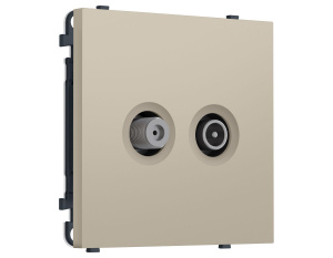 Комплект механизма розетки TV оконечной + SAT SIGMA Кашемир 5-862MHz 3.5dB/950-2150MHz 3.8dB QUANT PRO Ambrella Volt MS353310 (SP3533, PR217)
