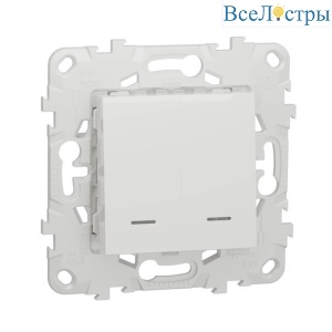 Выключатель двухклавишный Schneider Electric Unica New NU521118N