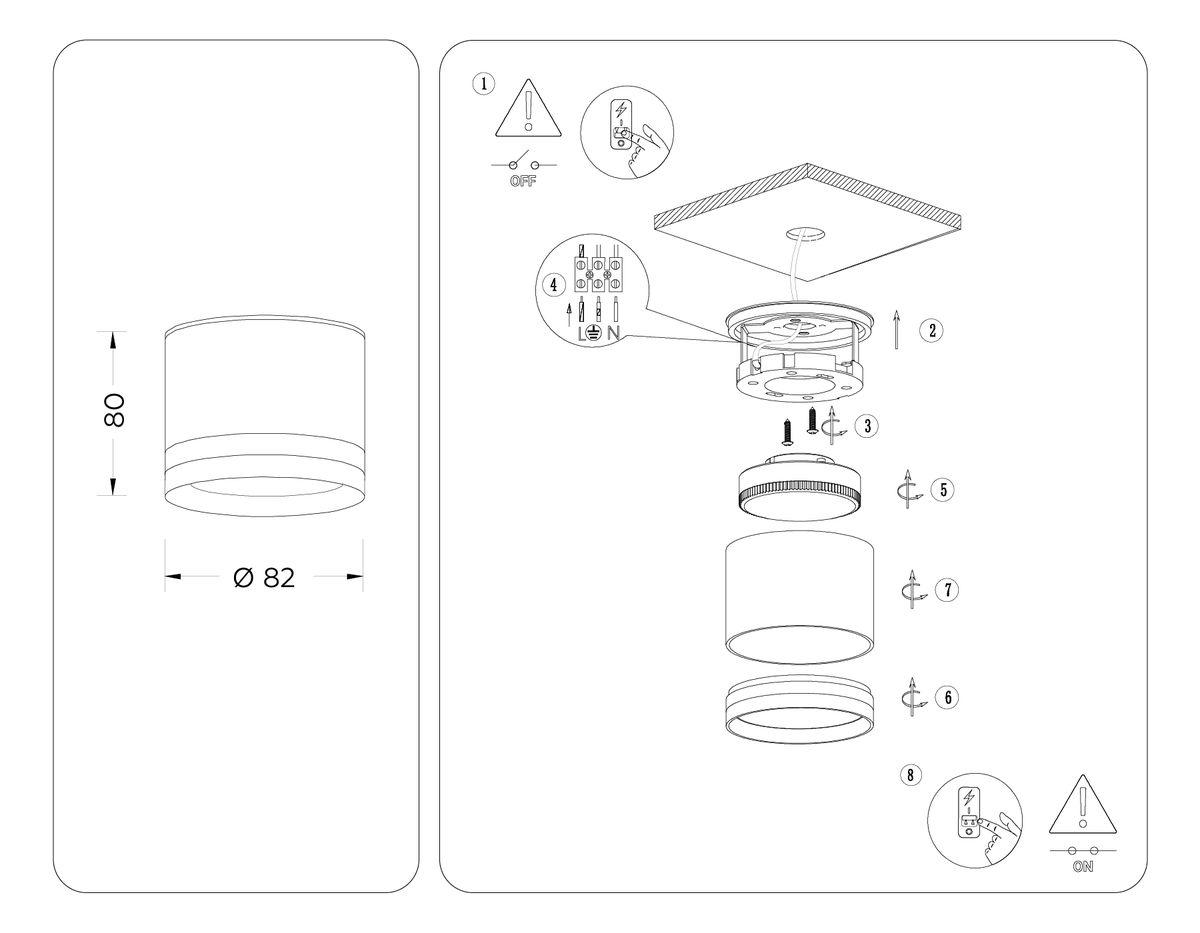 потолочный светильник ambrella light techno spot ip protect tn6572