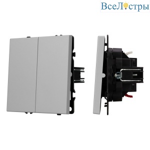 Механизм выключателя двухклавишный проходной Arlight SWT-NOBE-MKP2-SFPL-IS (230V, 10A) 059423