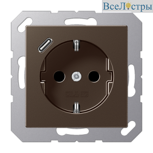 Розетка 2K+З USB Typ C Jung A1520-18CMO