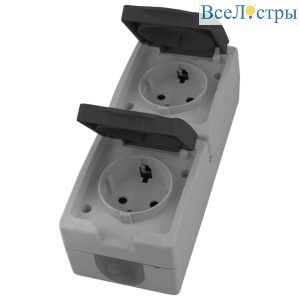 Розетка двухместная с крышкой с/з Stekker Велена PST16-12-54V 49724