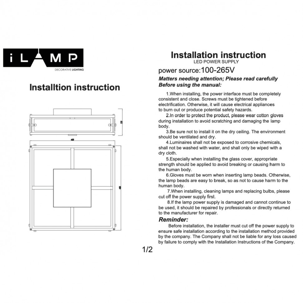 потолочный светильник ilamp dice 901x-4 cr