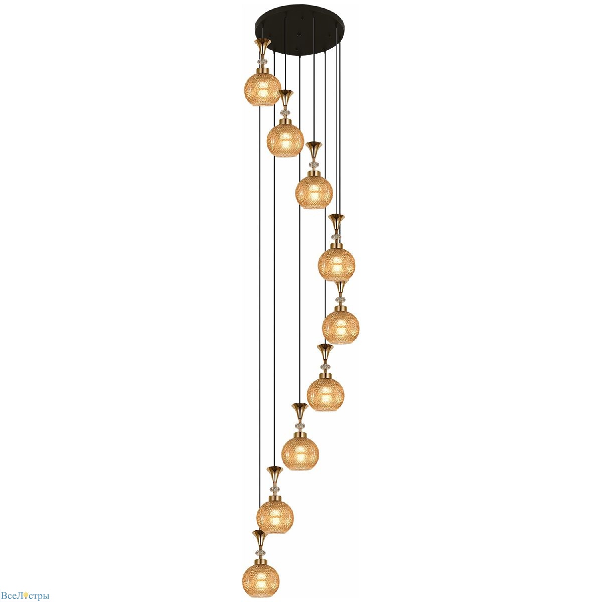 каскадная люстра reluce 02001-0.9-09 amber