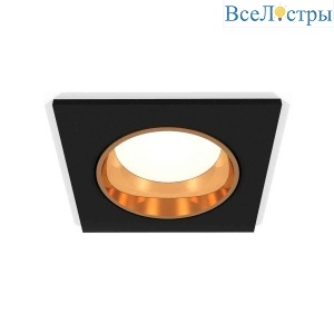 Комплект встраиваемого светильника Ambrella light Techno Spot XC6521004 SBK/PYG черный песок/золото желтое полированное (C6521, N6113)