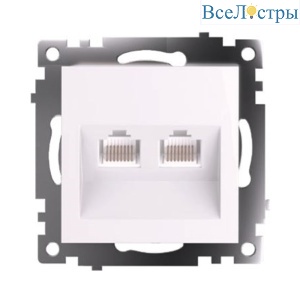 Розетка компьютерная 2-местная RJ-45 Stekker Катрин GLS00-7109-01 50003
