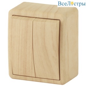 Выключатель двухклавишный ЭРА Эксперт 11-1204-11 Б0020665