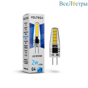 Лампа светодиодная Voltega G4 2W 4000K прозрачная VG9-K1G4cold2W 7145
