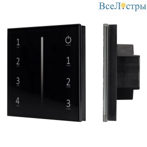 Панель Arlight Sens Smart-P17-Dim Black (230V, 4 зоны, 2.4G) 028129