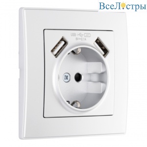 Комплект розетки с/з и шторками + USB и рамкой Arte Milano SET06-1-47-1 silver