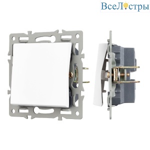 Механизм выключателя одноклавишный проходной Arlight SWT-MKP1-PL-WH (250V, 16A) 043714