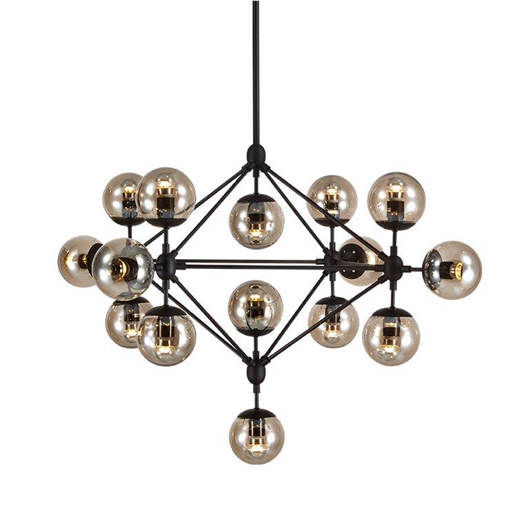 люстра на штанге delight collection modo 8916p/15 black/cognac