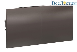 Розетка с/з двойная, со шторками, с крышкой, 16А, в сборе Systeme Electric AtlasDesign Мокко ATN000628
