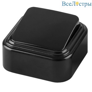 Выключатель одноклавишный Stekker Брест черный PSW06-21-20 32743