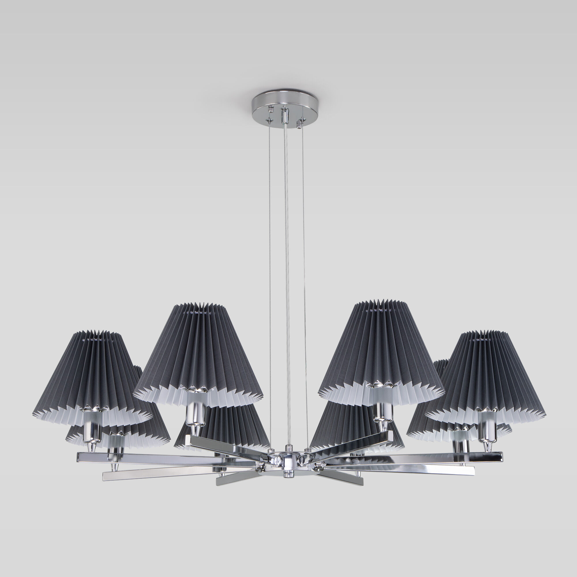 подвесная люстра eurosvet peony 60136/8 хром/графит