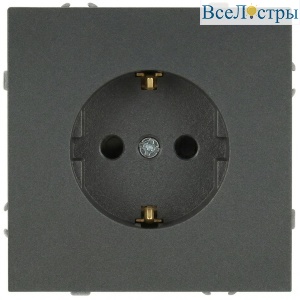 Розетка Эра Galaxy 15-2102-06 c заземлением 2P+E Schuko со шторками 16А-250В IP20 графит Б0070649