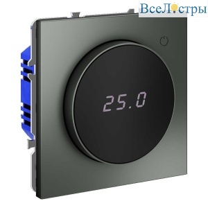 Терморегулятор электронный Voltum S70 с индикацией и датчиком, для теплого пола, (титан) VLS070106