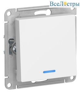 Выключатель 1-клавишный с подсветкой, сх.1а, 10АХ, механизм Systeme Electric AtlasDesign Лотос ATN001313