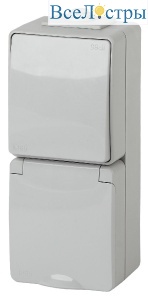 Блок розетка + выключатель Эра 11-7607-03 Б0035998