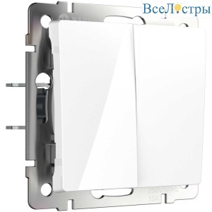 Выключатель двухклавишный с самовозвратом Werkel белый W1122401 4690389192319