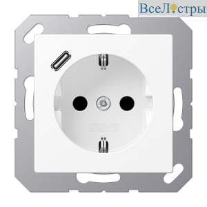 Розетка 2K+З Jung A1520-18CWWM