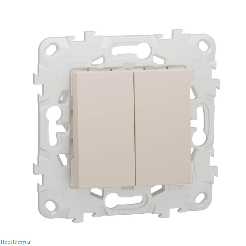 переключатель двухклавишный перекрестный schneider electric unica new nu521544