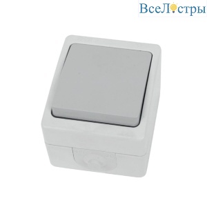 Переключатель одноклавишный Stekker Велена белый/серый PSW10-212-54 49732