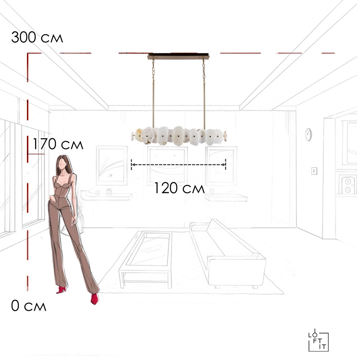 подвесная люстра loft it alicante 10248/1200